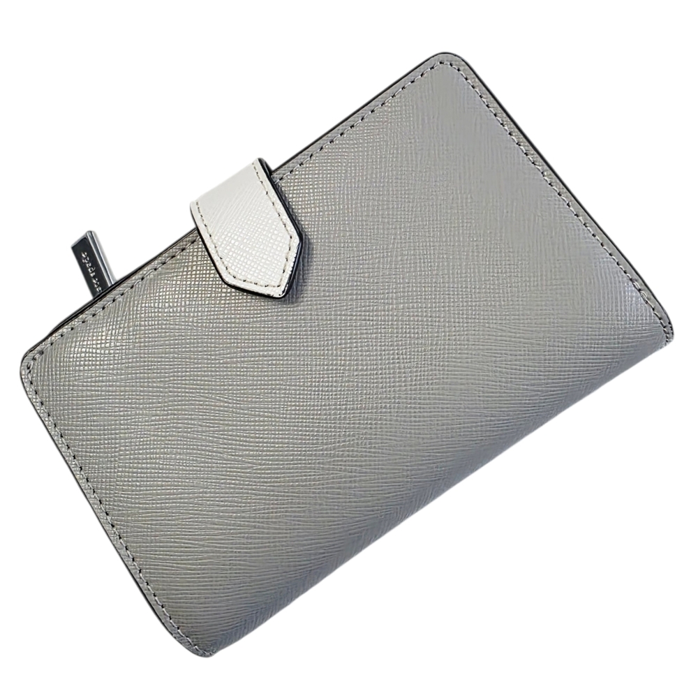 Kate Spade Madison Staci Colorblock Medium Compact Bifold Wallet Nimbus Grey - Picture 2 of 7